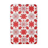 Rode Witte Sneeuwvlok Kerstbadkamerdecoratie Badmat (Voorkant Verticaal)