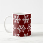 Rode Witte Sneeuwvlok Kerstpatroon Koffie Mok (Links)