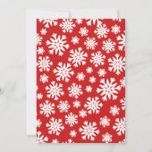 Rode & Witte Sneeuwvlok Met Krans Kerstfoto Feestdagenkaart (Achterkant)