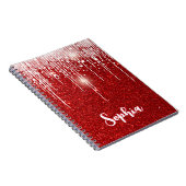 Rode Witte Sneeuwvlok Sneeuwdruppel Aangepaste Naa Notitieboek (Rechterzijde)