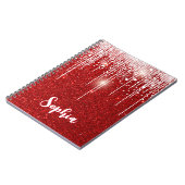 Rode Witte Sneeuwvlok Sneeuwdruppel Aangepaste Naa Notitieboek (Linkerzijde)