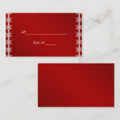 Rode Witte Sneeuwvlok Winter Wedding Place Cards Plaatskaartje (Voorkant / Achterkant)