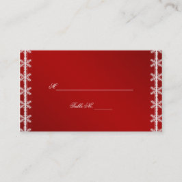 Rode Witte Sneeuwvlok Winter Wedding Place Cards Plaatskaartje