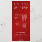 Rode Witte Sneeuwvlok Winter Wedding Programma Programmakaart (Achterkant)