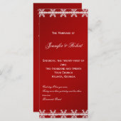 Rode Witte Sneeuwvlok Winter Wedding Programma Programmakaart (Voorkant / Achterkant)