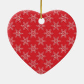 Rode witte sneeuwvlokken keramisch ornament (Achterkant)