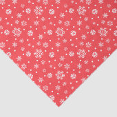 Rode witte sneeuwvlokken Kerstmis Tissuepapier (Detail)