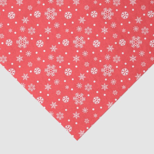 Rode witte sneeuwvlokken Kerstmis Tissuepapier (Detail)