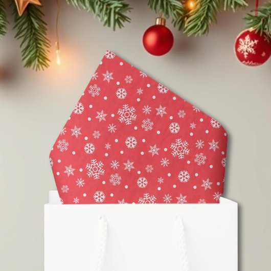 Rode witte sneeuwvlokken Kerstmis Tissuepapier