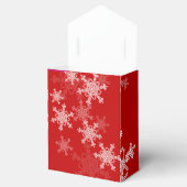 Rode Witte Sneeuwvlokken Minimalistische Kerst Bedankdoosjes (Geopend)