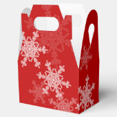 Rode Witte Sneeuwvlokken Minimalistische Kerst Bedankdoosjes (Geopend)