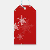 Rode Witte Sneeuwvlokken Minimalistische Kerst Cadeaulabel (Achterkant)