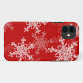 Rode Witte Sneeuwvlokken Minimalistische Kerst Case-Mate iPhone Case (Achterkant (horizontaal))