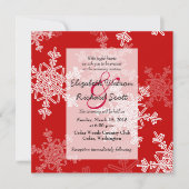 Rode Witte Sneeuwvlokken Minimalistische Kerst Huw Kaart (Voorkant)