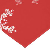 Rode Witte Sneeuwvlokken Minimalistische Kerst Korte Tafelloper (Hoek)