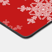 Rode Witte Sneeuwvlokken Minimalistische Kerst Naa Bureaumat (Hoek)