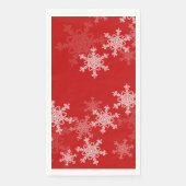 Rode Witte Sneeuwvlokken Minimalistische Kerst Servet (Voorkant)