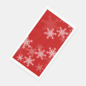 Rode Witte Sneeuwvlokken Minimalistische Kerst Servet (Hoek)