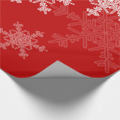 Rode Witte Sneeuwvlokken Minimalistische Kerstmis Cadeaupapier (Hoek)