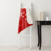 Rode Witte Sneeuwvlokken Minimalistische Kerstmis Sherpa Deken (In situ)