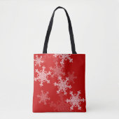 Rode Witte Sneeuwvlokken Minimalistische Kerstmis Tote Bag (Voorkant)