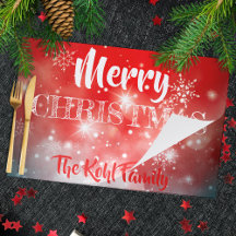 Rode witte sneeuwvlokken Sparkles Bokeh Paper Plac