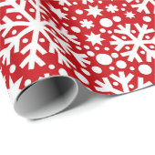 Rode witte sneeuwvlokverpakking cadeaupapier (Rol Hoek)