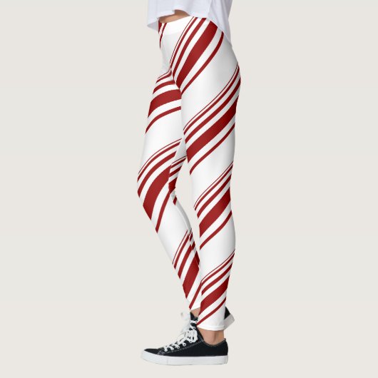 Rode witte snoepriem leggings (Links)