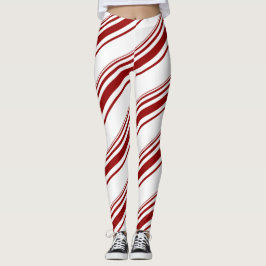 Rode witte snoepriem leggings