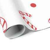 Rode witte snoepstokken Kerstvakantie Polka stippe Cadeaupapier (Rol Hoek)