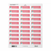 Rode witte snowman die het adres teruggeeft etiket (Full Sheet)