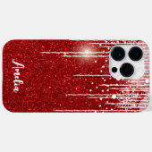 Rode Witte Snowy Druppelende Sneeuwvlok Custom Nam Case-Mate iPhone Case (Achterkant (horizontaal))