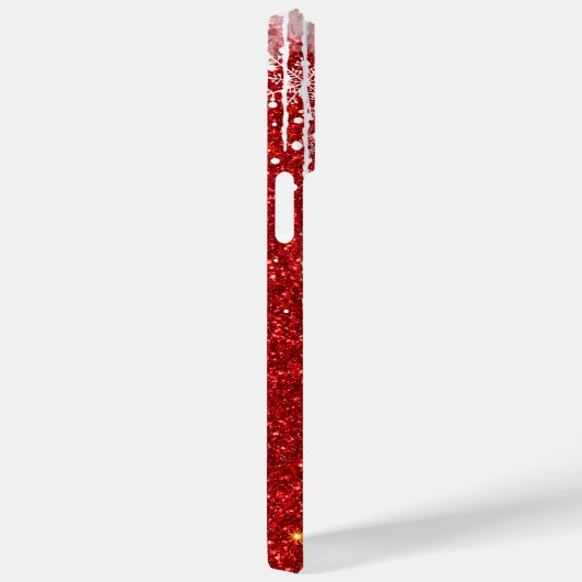 Rode Witte Snowy Druppelende Sneeuwvlok Custom Nam Case-Mate iPhone Case (Achterkant / Rechts)