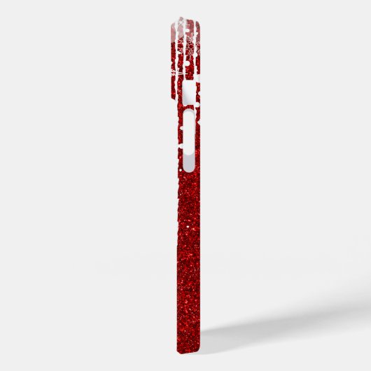 Rode Witte Snowy Druppelende Sneeuwvlok Custom Nam Case-Mate iPhone Case (Achterkant / Links)