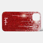 Rode Witte Snowy Druppelende Sneeuwvlok Custom Nam Case-Mate iPhone Case (Achterkant (horizontaal))