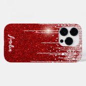 Rode Witte Snowy Druppelende Sneeuwvlok Custom Nam Case-Mate iPhone Case (Achterkant (horizontaal))