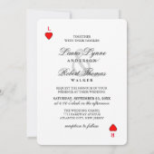 Rode & witte spelkaart - Hearts Weddenschap uitnod Kaart (Achterkant)