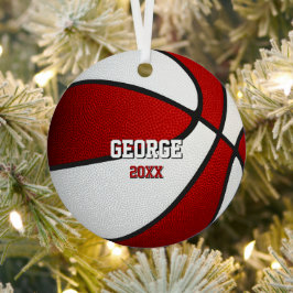 rode witte sport aandenken basketbal metalen ornament
