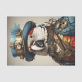  rode & witte steampunk papegaai tissuepapier (Voorkant)