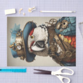  rode & witte steampunk papegaai tissuepapier (Craft)