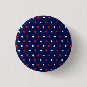 Rode witte sterren blauw-amerikaans stijlpatroon ronde button 3,2 cm