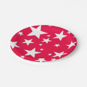 Rode Witte sterren Elegant Kerstmis Sjabloon Papieren Bordje (Gekanteld)