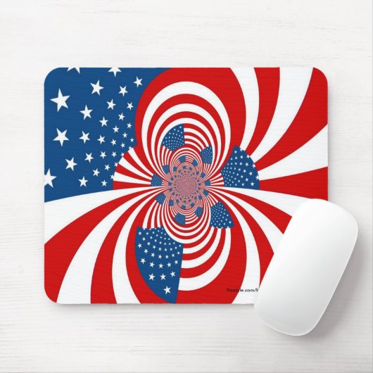 rode witte sterren en strepen muismat (Met muis)