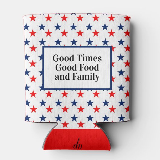 Rode witte sterren juli hereniging hereniging blikjeskoeler (Achterkant)