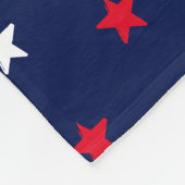 Rode witte sterren, marineblauw achtergrondpatroon fleece deken (Hoek)