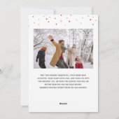 Rode witte sterren Naam in Manuscript kerstfoto Feestdagenkaart (Achterkant)