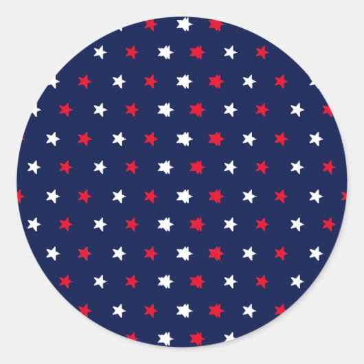 Rode witte sterren navy blauw - amerikaans stijlpa ronde sticker (Voorkant)