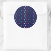 Rode witte sterren navy blauw - amerikaans stijlpa ronde sticker (Tas)