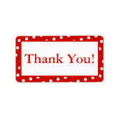 Rode & Witte Stippen Aangepaste dank u Sticker Lab (Voorkant)