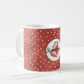 Rode Witte Stippen Aardbeien Fruit   Koffiemok (Voorkant links)